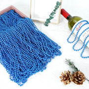 100 PCS Blue Bead Necklace, Blue Mardi Gras Beads Christmas Necklaces, 33" 4th of July Patriotic Beaded Necklace, Parade Throw Accessories for Independence Day Mardi Gras Hanukkah Pirate Theme Party
