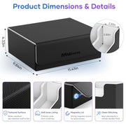 Mlikero Trading Card Storage Box, Bulk Card Storage for 1800+ Sleeved Cards, PU Leather Magnetic Closure Card Organizer with 10 Dividers & 3 Foam Stoppers, Fit for MTG, TCG and Sports Cards