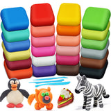 Air Dry Clay, 24 Colors Modeling Magic Clay for Kids | Includes Tools, Soft & Ultra Light, Ages 3-8+ Years, Boys & Girls