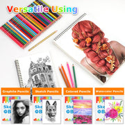9" x 12" Sketch Book, 2-Pack 50 Sheets Spiral Bound Art Sketchbook Notebook | Acid Free Artist Drawing Book Paper, Art Supplies for Adults Kids, Coloring Book, Sketch Paper for Drawing Coloring Sketching