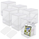 Mlikero Card Deck Cases, 6 Pack Acrylic Commander Deck Box Holding 100+ Sleeved Cards with 6 Dividers, Clear Card Storage Box Fit for MTG, TCG, Sports Cards