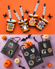 JCFIRE Halloween Stickers for Kids, 100 PCS Halloween Party Favors | 100 unique 2.3 in waterproof vinyl stickers for goodie bags, treat bags, crafts, water bottles and party favors