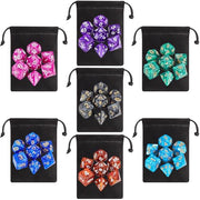 QMay 7 Sets Polyhedral Dice - 49 Pcs (7 X 7) DND Dice + 7 Drawstring Bags | 7 Colors D4 D6 D8 D10 D% D12 D20, Great for Dungeons&Dragons, MTG, Role Playing Table Games, Dice Goblins, RPG Players & DMs