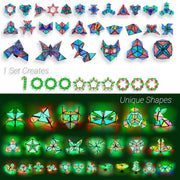 TOSY Magnet Pyramid Glow - 1 Cube Transforms into 1 Billion Shapes, 12 Pieces, 243 Rare Earth Magnets, Glowing, Holographic Design Magnet Tiles Creative Puzzle STEM/STEAM Toy