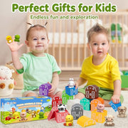 Learning Toys for 1,2,3 Year Old Toddlers, 20Pcs Farm Animals Toys Montessori Counting, Matching & Sorting Fine Motor Games, Christmas Birthday Easter Gift for Baby Boys Girls Age 12-18 Months