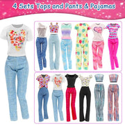 10 Sets Doll Clothes Hooded Sports Suit Tops and Pants for 11.5 inch Dolls | Tracksuit Set, Sportswear, Sports Clothes, Activewear, Running Apparel, Casual Outfits