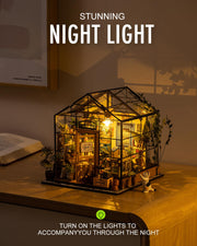 Rolife DIY Miniature Greenhouse Kits for Adults - Cathy's Flower House | Beginner-Friendly Diorama Kits Mayberry Street Tiny House For Adults, Birthday/Christmas Decor Crafts Gifts For Plant Lovers