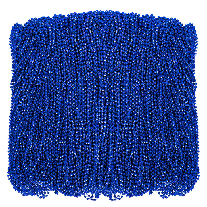 Huskein 200 PCS Beaded Necklace, 33" Mardi Gras Beads, Blue Bead Necklace, Mardi Gras Accessories, Parade Beads Bulk for Hanukkah Christmas Pirate Birthday Gender Costume Party Supplies