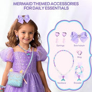 mibasies Purse for Little Girls Dress Up Jewelry Pretend Play Kids Accessories Mermaid Gifts