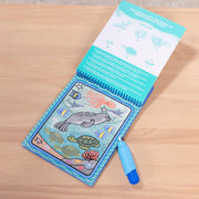 Melissa & Doug On the Go Water Wow! Under the Sea Color-Reveal Activity Pad | 4 Reusable Coloring Boards, Refillable Water Pen, Mess-Free Travel Toys, Arts & Crafts, Preschool Toys for Kids, Ages 3+