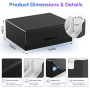 Mlikero Trading Card Storage Box, Bulk Card Storage for 1800+ Sleeved Cards, PU Leather Magnetic Closure Card Organizer with 10 Dividers & 3 Foam Stoppers, Fit for MTG, TCG and Sports Cards