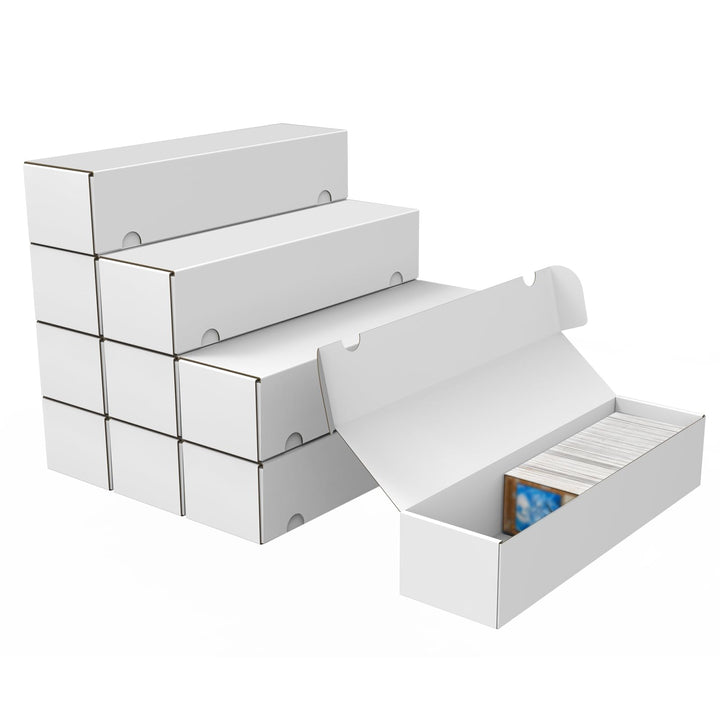 Trading Card Storage Box, 10-Pack 1100 Count White Corrugated Cardboard Box | Bulk Sports Storage Box for TCG/Magic/Mtg Basketball Card, Collectible Trading Cards