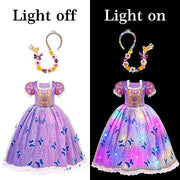 Meland Light Up Princess Dress for Girls Ages 3-10, Dress Up Toy Gift Set | Designed for party, Christmas Birthday gift, Halloween costume, detailed with sequin bodice, soft lining, comfortable to wear