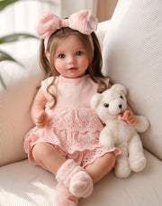 BABESIDE Dara 20 Inch Lifelike Reborn Baby Dolls, Long Brown Hair Girl | Handmade Realistic Baby Doll, Real Life Baby Dolls with Clothes and Toy Accessories, Gift for Kids Ages 3+