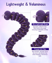 Behufun Girls Halloween Costume, Pop Singer Costume, Top Pants with Purple Braid for Cosplay Birthday Party, 4-12 Years