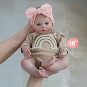 WOOROY Realistic Reborn Baby Dolls - 18 Inch Lifelike Newborn Baby Girl, Real Life Baby Dolls with Soft Weighted Body, Real Baby Reborn Gift Set for Kids Age 3+