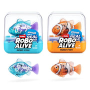 Robo Alive Robo Fish Robotic Swimming Fish (Teal + Orange) by ZURU Water Activated, Changes Color, Comes with Batteries, Amazon Exclusive (2 Pack) Series 3