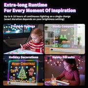 Lumiboard Led Drawing Board with 13 Light Effects, 16" Rechargeable Glow Doodle LED Note Board with Colors, Neon Light Up Drawing Tablet Gifts for Kids for Easter Birthday Christmas Gift Ideas