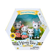 Honey Bee Acres The Purringtons Cat Family - 4 Mini Doll Figures - Ages 3+