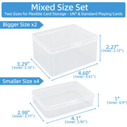 neotidy Playing Card Storage Box Set of 6, Clear Plastic Playing Card Cases Organizer with Snap Lid, Mixed Sizes Card Game Storage for UN* Cards, Standard Decks, Trading Cards, Card Game Holder Case