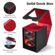 Fabmaker Deck Box Compatible with MTG Commander,Comman-der Deck Box Storage | Magnetic Trading Card Storage Box with Comman-der, Fits 100 Double-Sleeved Card, Card Box Compatible with Magic the Gathering