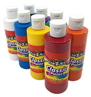 Cra-Z-Art Washable Classic Paint Bulk Pack 8ct, Assorted Colors 4oz each bottle