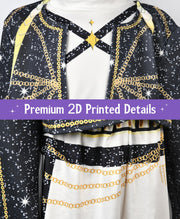 Behufun Girls Halloween Costume, Pop Singer Costume, Top Pants with Purple Braid for Cosplay Birthday Party, 4-12 Years