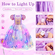 Meland Light Up Princess Dress for Girls Ages 3-10, Dress Up Toy Gift Set | Designed for party, Christmas Birthday gift, Halloween costume, detailed with sequin bodice, soft lining, comfortable to wear