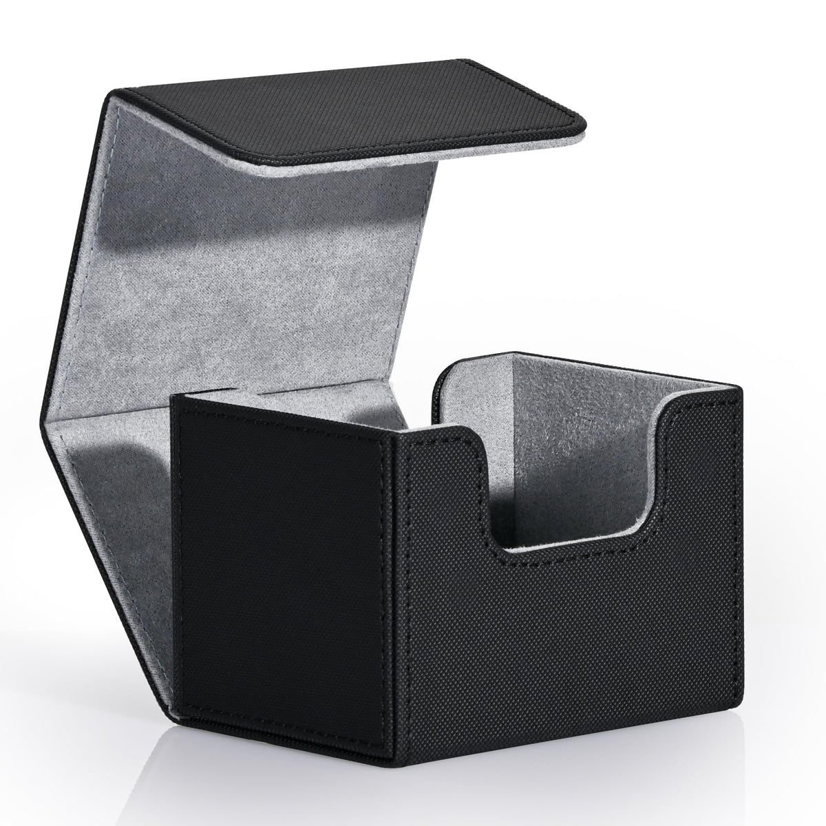ZLCA MTG Deck Box Holds 120+ Single Sleeved Cards Commander Deck Box | Card Deck Box for Trading Cards Magnetic Card Storage Box Fits for Magic the Gathering TCG CCG (Black)