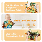hahaland Baby Books 0-6 Months,Infant Tummy Time Toy Sensory Toys | 6 to 12 Months Touch Feel Book Travel Toy Gifts for Boy Girl 0-3 Month Baby Shower Birthday Easter Basket Stuffers 1PCS