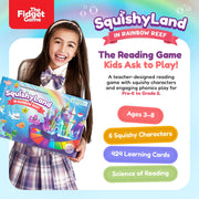 The Fidget Game SquishyLand in Rainbow Reef Board Game, Pre-K to 2nd Grade | Educational & Phonics Kindergarten Learning Activities, Mochi Squishy Toys Set, 2-6 Players