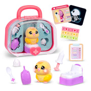 Little Live Pets Ouchies Vet Kit, Chirpy the Chick, Baby Chick Toys | Portable vet case with sticker bandages, glowing cheeks, and 20+ sounds, lights, and reactions, chicken toys