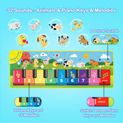 FOKI Floor Piano Mat, Baby & Toddler Toys for 1-3 Year Old Boys & Girls | Sensory Musical Toy with 5 Modes, Dual Volume Controls and 8 Music Cards, Gift-Ready for Birthdays and Christmas