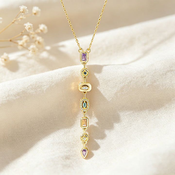 Color Gemstone Pendant Necklace