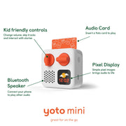 Yoto Mini (2024 Edition) - Portable Kids Audio Player, Ages 3-12 | MP3 player | screen-free audio | stories, music & sleep sounds | gift for kids | ok-to-wake clock | alarm | up to 14h battery