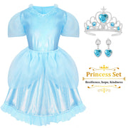 LIMIROLER Princess Dress Up Clothes for Little Girl Role Play Costume Gift Set Princess Dress Up Toys for Toddler Girls