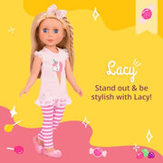 Glitter Girls 14-Inch Fashion Doll Lacy, Blonde Hair, Pink Outfit, Dolls