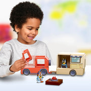 Tile Town Bluey Heeler Camper Magnetic Tile Set, 13 Pieces | Includes Bluey & Bingo figures, action tile; STEM building toy for kids ages 3+