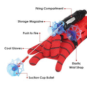 Xohny Spider Web Shooters with Glove for Kids Cosplay Party Favor | Superheroes Wrist Launcher Toy, Halloween Party Supplies, Christmas Stocking Stuffers, Birthday Gift for Boys Girls