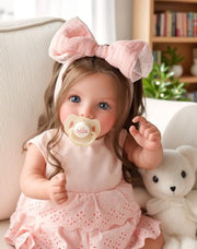 BABESIDE Dara 20 Inch Lifelike Reborn Baby Dolls, Long Brown Hair Girl | Handmade Realistic Baby Doll, Real Life Baby Dolls with Clothes and Toy Accessories, Gift for Kids Ages 3+