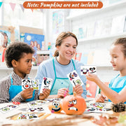 Halloween Mini Pumpkin Decorating Stickers for Kids Toddlers Party Favors | 18 sheets, 36 pack, small, pumpkin face stickers, treat gifts
