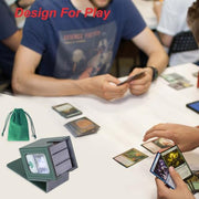 AFIING MTG Deck Box for Commander Display,Card Deck Box Fits 100 Double Sleeved Cards, Magic Commander TCG Card Storage case with 2 Dividers,Dice Bag and 1 Toploader(Green/Grey)