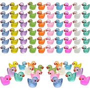 Cidinge 60 Pcs Mini Resin Ducks Luminous Tiny Ducks Miniature Duck Glow in The Dark for DIY Garden Dollhouse Duck Accessories Micro Landscape Aquarium Party Decor