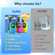SANJOIN Walkie Talkies for Kids, Birthday Gifts for Girls 4 5 6 7+Years Old | 3 Miles Long Range, Clear Sound, 22 Channels 2 Way Radio to Camping Hiking Outdoor Games Toys for Girls Boys Ages 3-12
