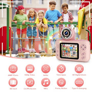 Makolle Kids Camera Toys for Girls 3-12 Year Old,HD Digital Video Camcorder Camera with Tripod,Children Chritmas Birthday Gift with SD Card-Pink