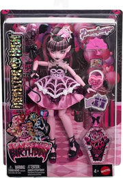 Monster High Scary Sweet Birthday Draculaura Doll | Vampire in Pink Party Dress with Party-Themed Accessories like Invite, Balloon, Gift, Fan and More