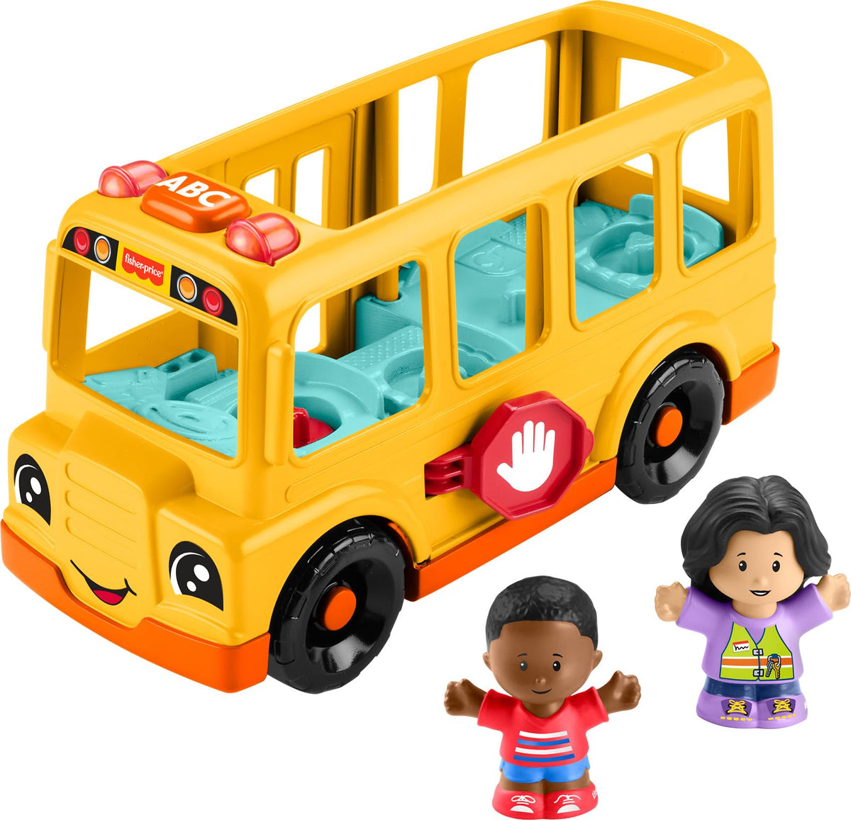 Fisher-Price Little People School Bus Toddler Toy | Push-Along Vehicle, Lights Music & Sounds, 2 Figures, Preschool Kids Ages 1+ Years
