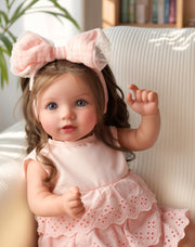 BABESIDE Dara 20 Inch Lifelike Reborn Baby Dolls, Long Brown Hair Girl | Handmade Realistic Baby Doll, Real Life Baby Dolls with Clothes and Toy Accessories, Gift for Kids Ages 3+