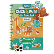 Stick4Ever Jelly Sticker Book® - for Kids - Waterproof, Easy to Clean Reusable Sticker Book for Toddlers- Reusable Road Trip Activities for Kids - Stocking Stuffers for Toddlers (Animals)