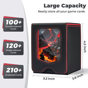 Fabmaker Deck Box Compatible with MTG Commander,Comman-der Deck Box Storage | Magnetic Trading Card Storage Box with Comman-der, Fits 100 Double-Sleeved Card, Card Box Compatible with Magic the Gathering